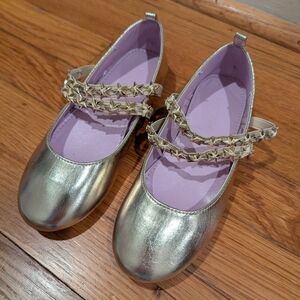 JCrew Crewcuts Gold Girls Sz 1 Star Flats - Strappy Star Shoes